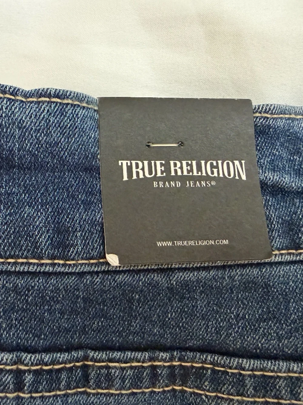 $184 True Religion Bobby Applique Baggy Jeans Mens 34x32 Medium Blaze Wash